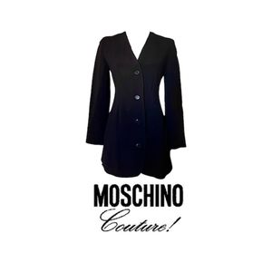 Moschino Jean " DONNA" Italian Grey Pinstripe Women's Blazer  Size 12